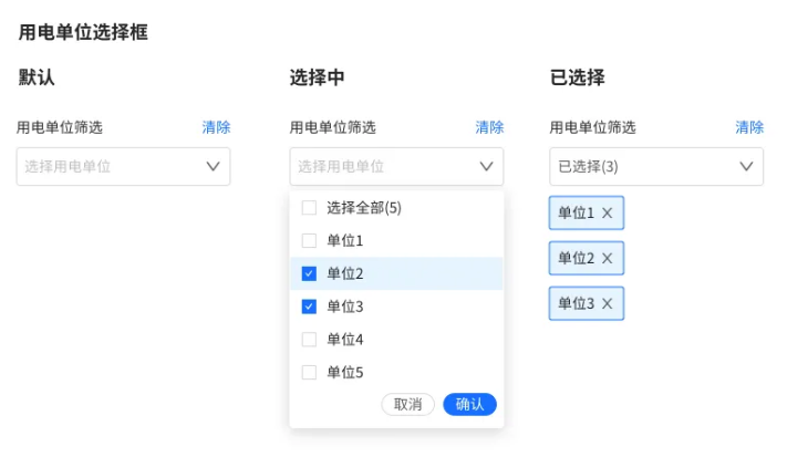 报表参数-用电单位