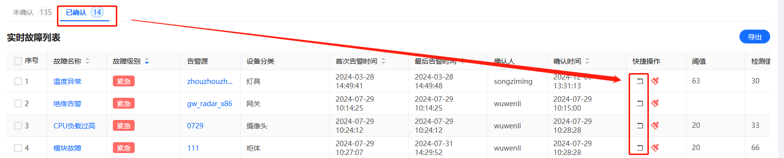 反确认告警